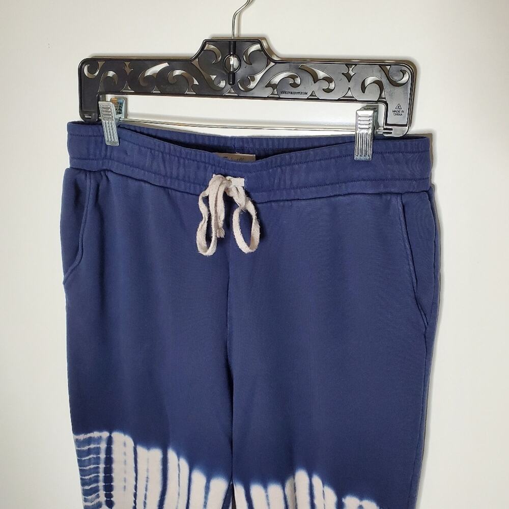 Madewell Cotton Tie-Dye retro blue & white drawstring sweatpants Size Medium - Picture 3 of 11